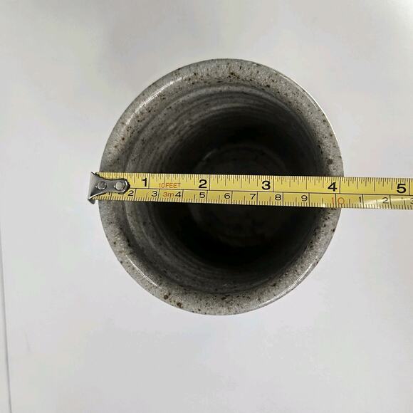 Vintage Salt Glaze Stoneware Utensil Crock Pottery Salt Glaze 5.5" Marked 84ZP - Picture 8 of 9